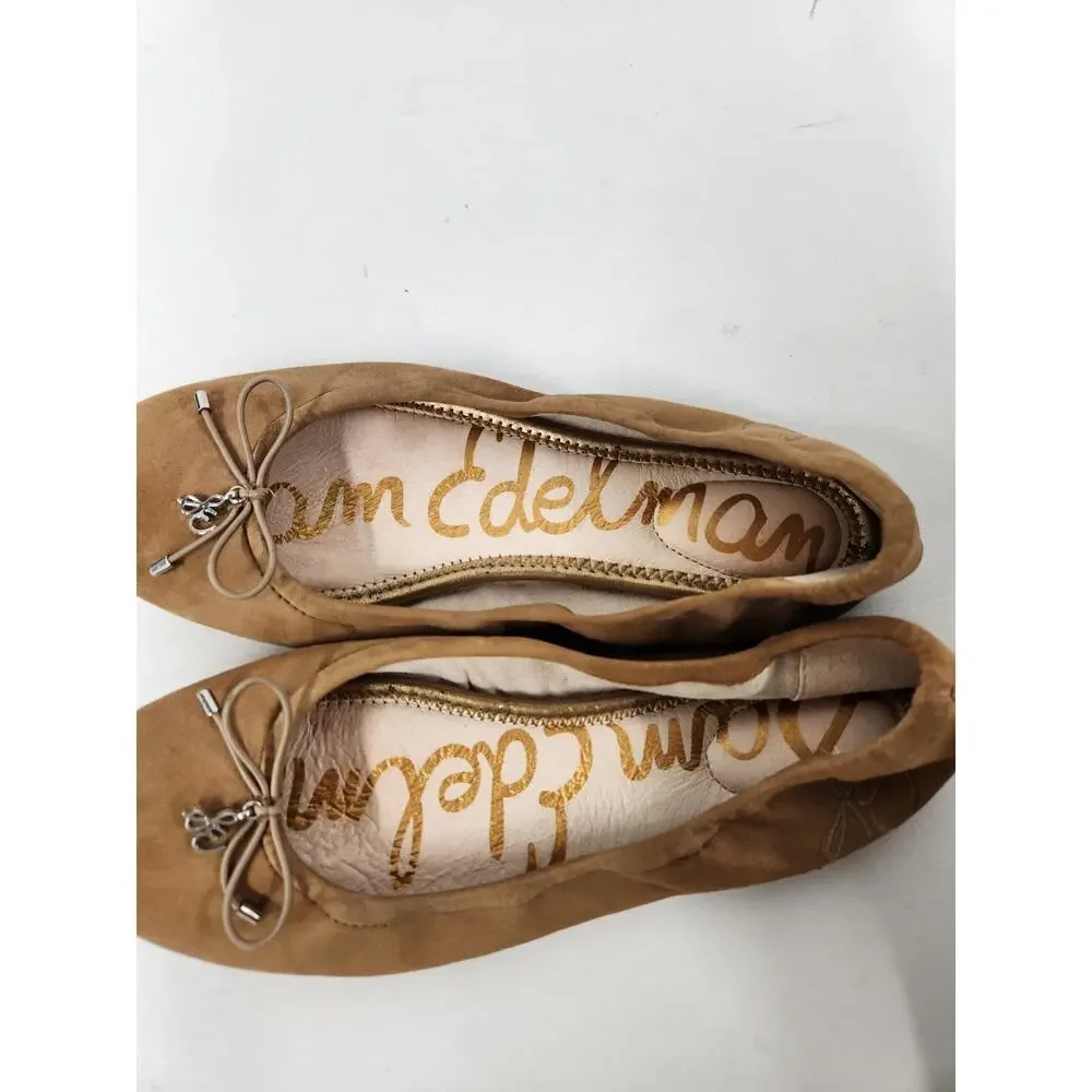 Sam Edelman Women's Suede Felicia Ballet Flats, Size 6.5M, Tan Color. Bow Accent - Picture 5 of 10